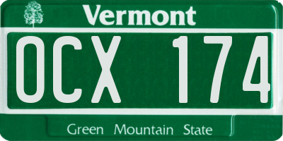 VT license plate OCX174