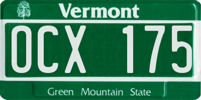 VT license plate OCX175