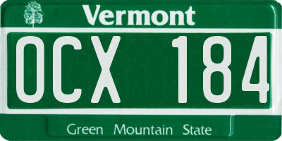 VT license plate OCX184
