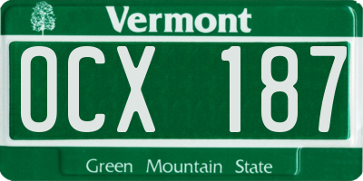 VT license plate OCX187