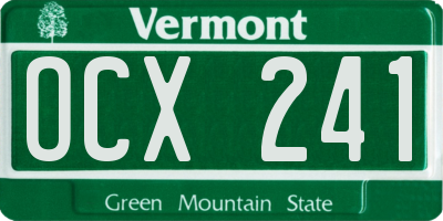 VT license plate OCX241