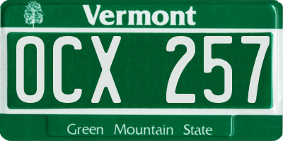 VT license plate OCX257