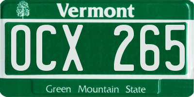 VT license plate OCX265