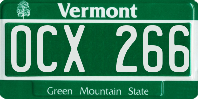 VT license plate OCX266