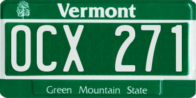 VT license plate OCX271