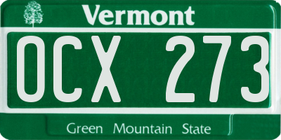 VT license plate OCX273