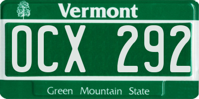 VT license plate OCX292
