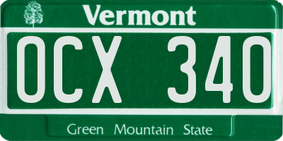 VT license plate OCX340