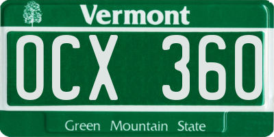 VT license plate OCX360