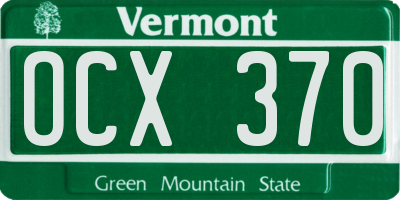 VT license plate OCX370