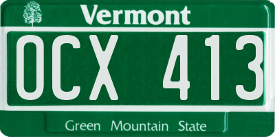 VT license plate OCX413
