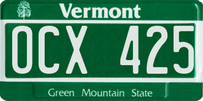 VT license plate OCX425