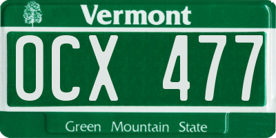 VT license plate OCX477