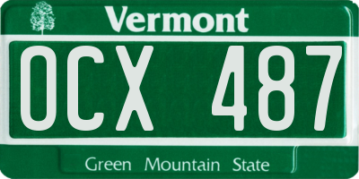 VT license plate OCX487
