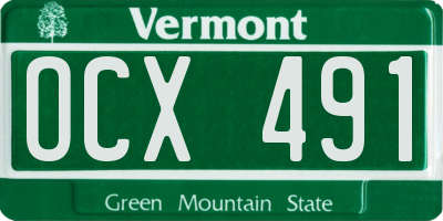 VT license plate OCX491