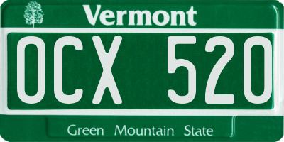 VT license plate OCX520