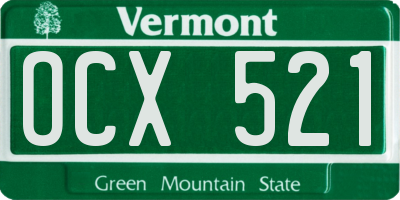 VT license plate OCX521