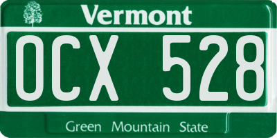 VT license plate OCX528