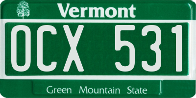 VT license plate OCX531