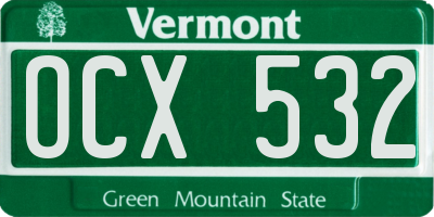 VT license plate OCX532