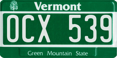 VT license plate OCX539