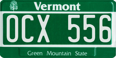 VT license plate OCX556