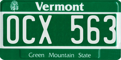 VT license plate OCX563