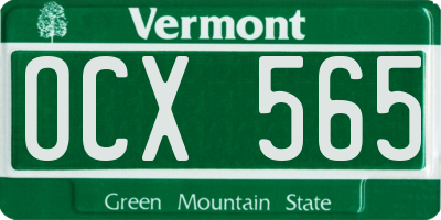 VT license plate OCX565