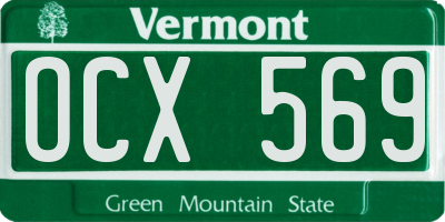 VT license plate OCX569