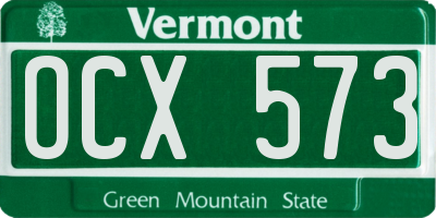 VT license plate OCX573