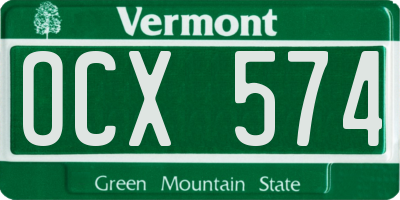 VT license plate OCX574