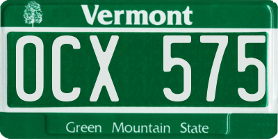 VT license plate OCX575