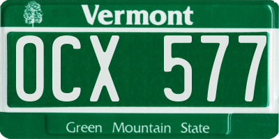 VT license plate OCX577