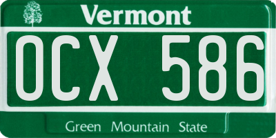 VT license plate OCX586