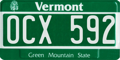 VT license plate OCX592