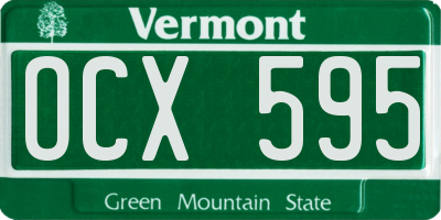 VT license plate OCX595
