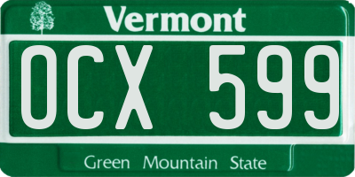 VT license plate OCX599