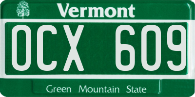 VT license plate OCX609