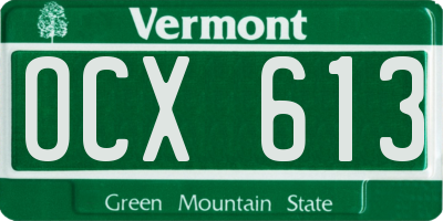 VT license plate OCX613