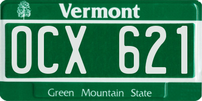 VT license plate OCX621