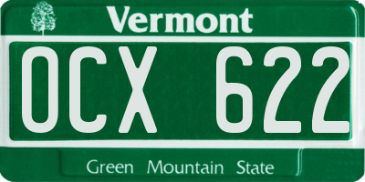 VT license plate OCX622