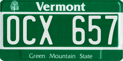 VT license plate OCX657