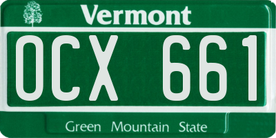 VT license plate OCX661