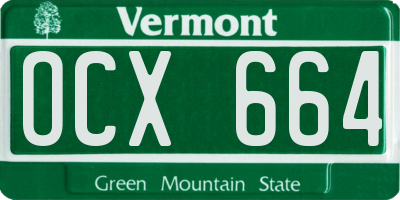 VT license plate OCX664