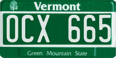 VT license plate OCX665