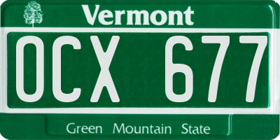 VT license plate OCX677