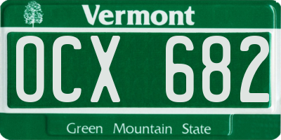 VT license plate OCX682