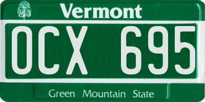 VT license plate OCX695