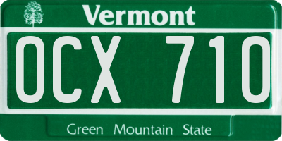 VT license plate OCX710