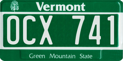 VT license plate OCX741